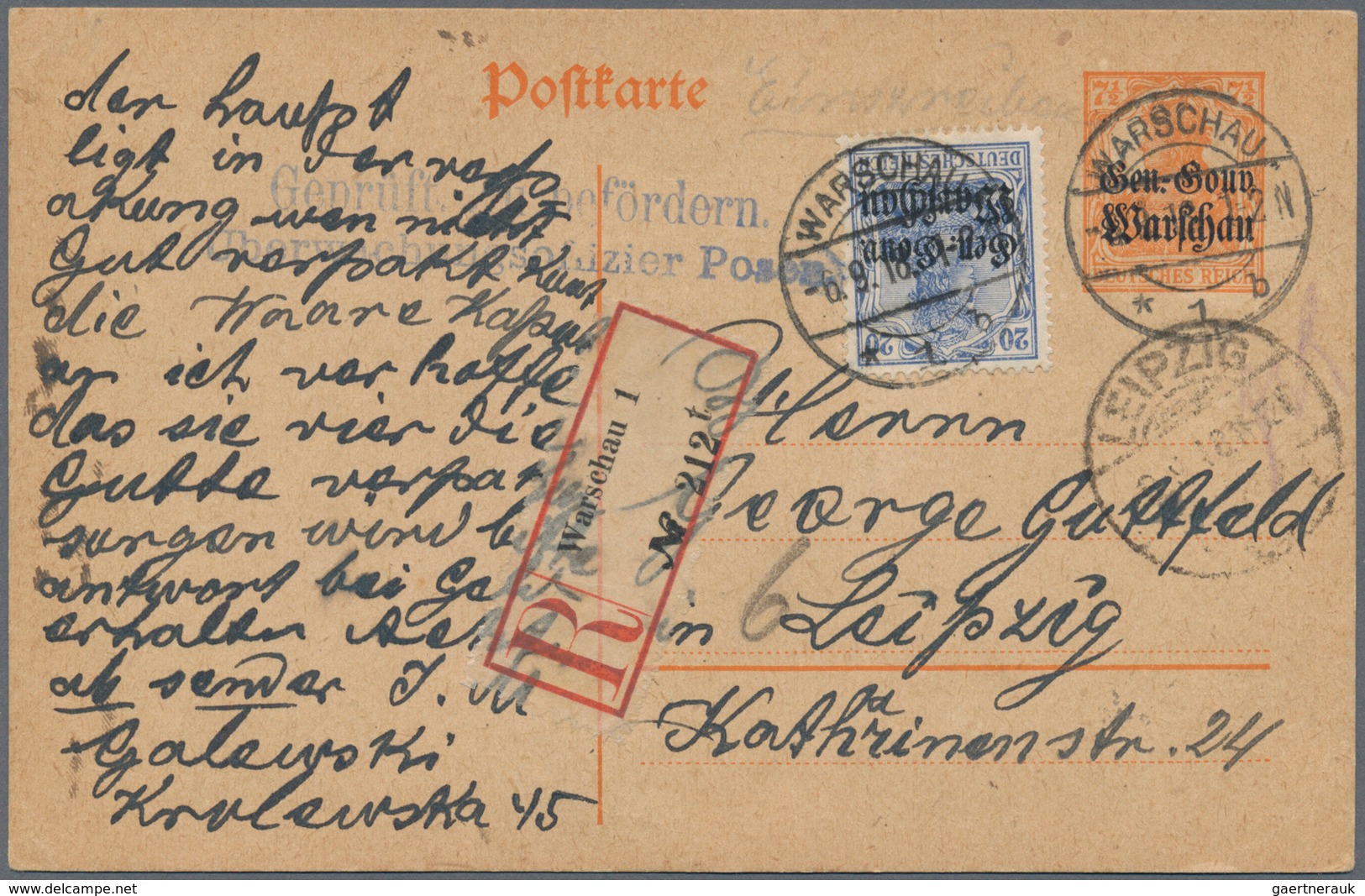 Deutsche Besetzung I. WK: Deutsche Post in Polen - Ganzsachen: 1915/1918, Partie von 30 Ganzsachenka