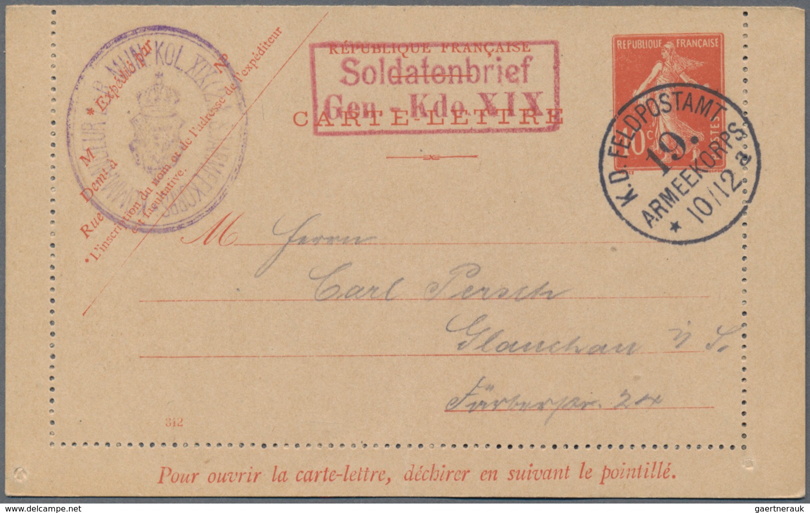 Feldpost 1. Weltkrieg: 1914/1920, vielseitiger Sammlungsbestand von insgesamt ca. 150 Belegen zum Th