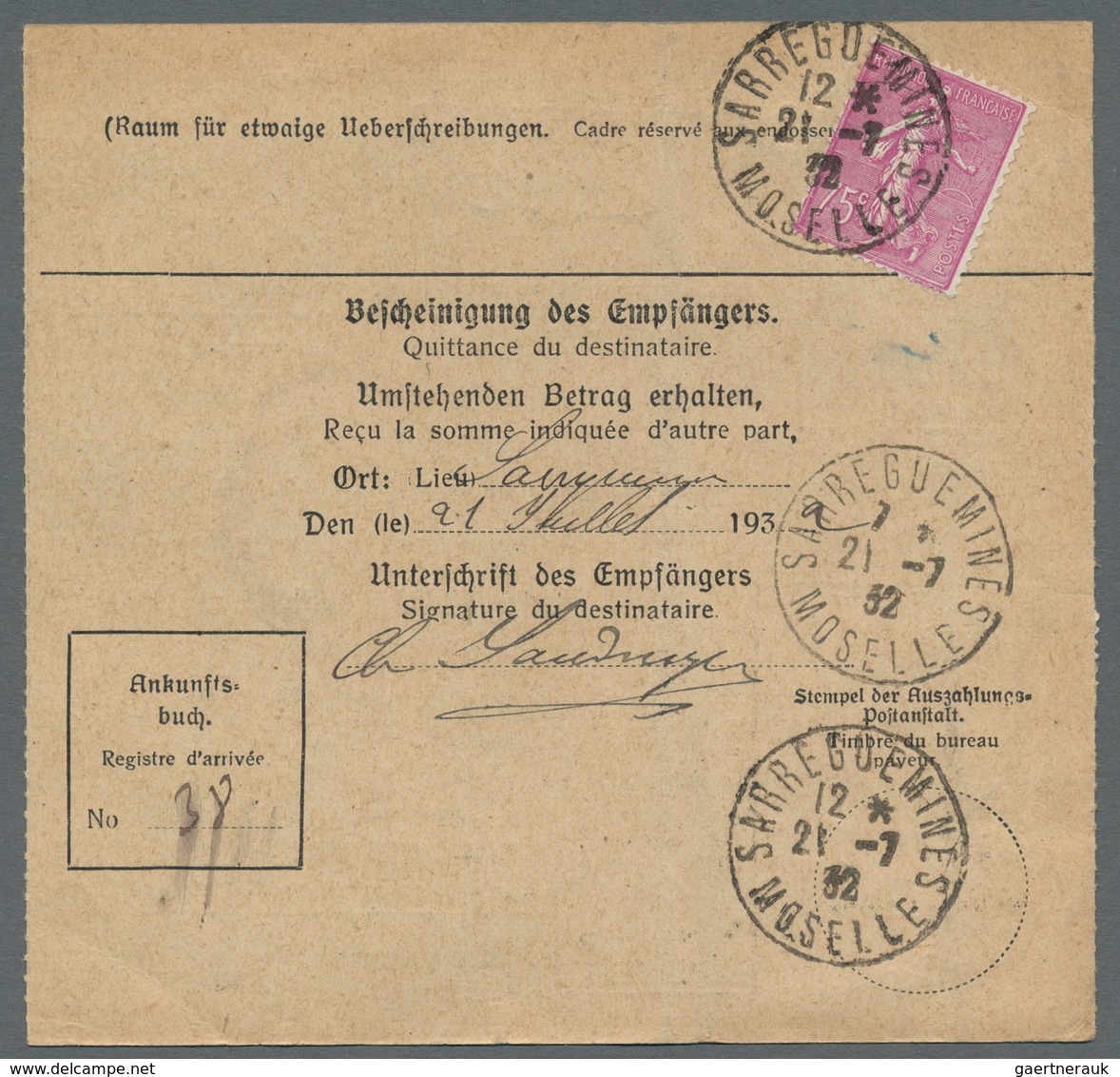 Deutsche Abstimmungsgebiete: Saargebiet: 1927-1935, Bestand Von 16 Belegen Mit Mehrfachfrankaturen D - Covers & Documents