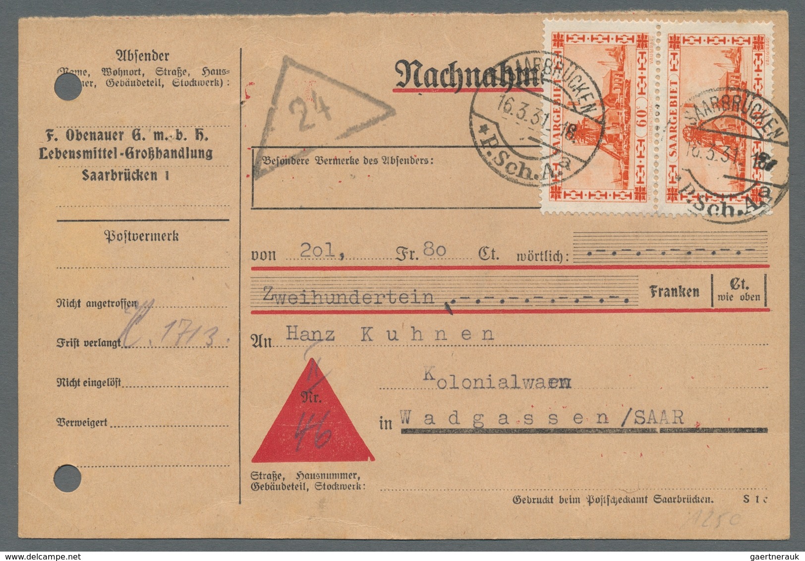 Deutsche Abstimmungsgebiete: Saargebiet: 1927-1935, Bestand von 16 Belegen mit Mehrfachfrankaturen d