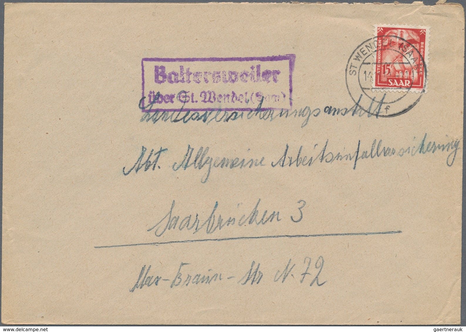 Deutsche Abstimmungsgebiete: Saargebiet: 1920 - 1952 (ca.), Posten Von Ca. 90 Belegen, Insbesondere - Covers & Documents