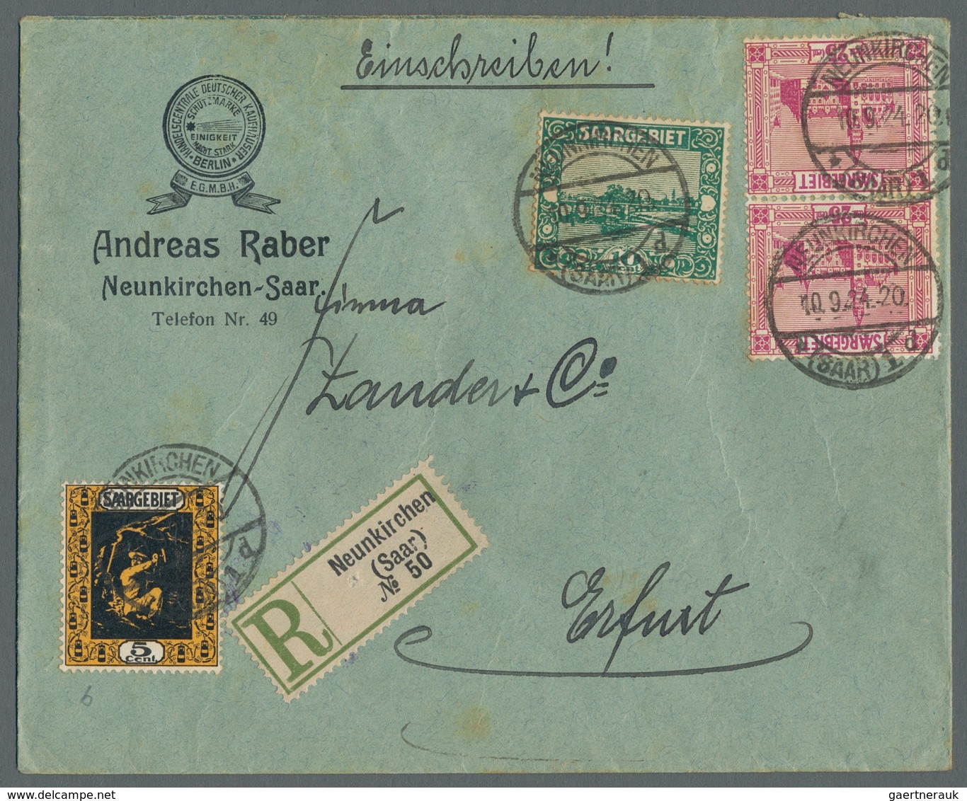 Deutsche Abstimmungsgebiete: Saargebiet: 1922-1927, Partie Von über 90 Belegen Mit Frankaturen Der F - Lettres & Documents