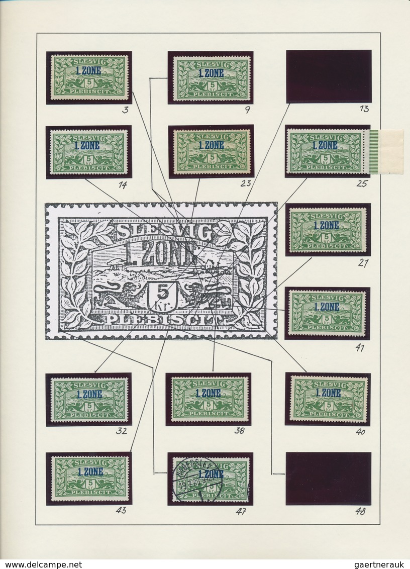 Deutsche Abstimmungsgebiete: Schleswig: 1920, Aufdrucke "1. Zone", Sammlung Von Ca. 360 Marken Mit P - Other & Unclassified