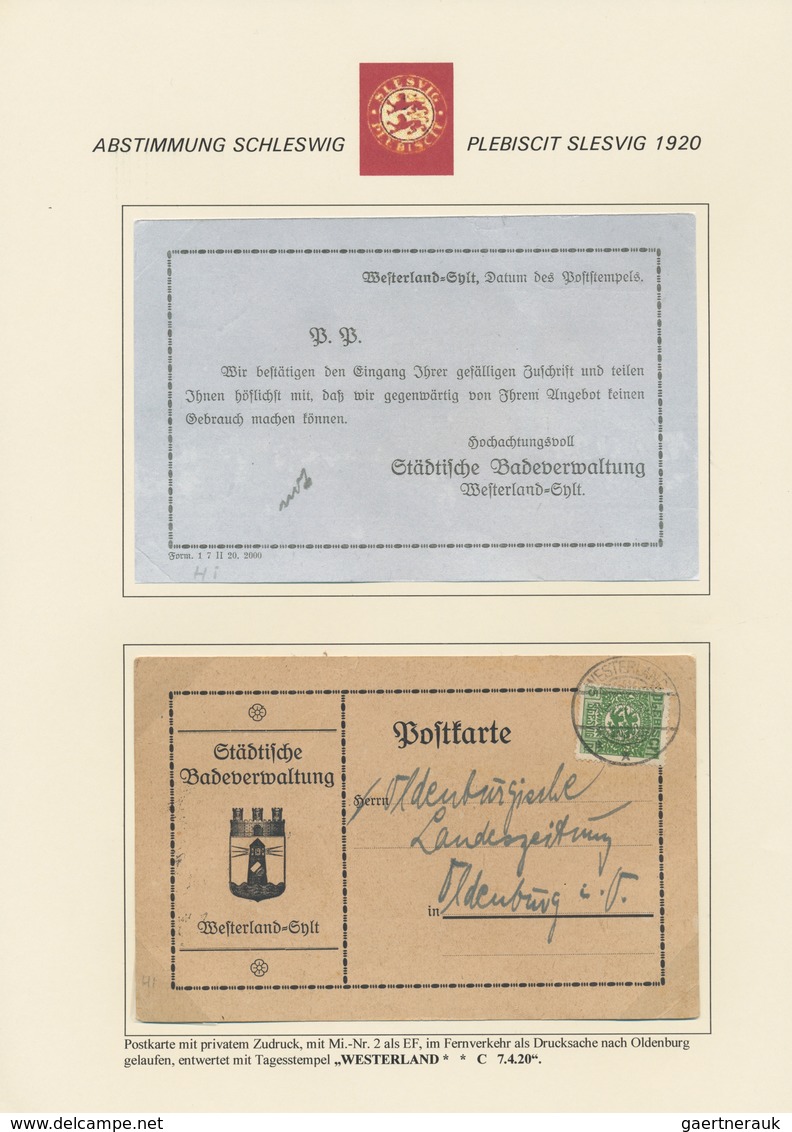 Deutsche Abstimmungsgebiete: Schleswig: 1920, Interessante Sammlung Mit Ca.90 Belegen Im Grossen Bin - Other & Unclassified