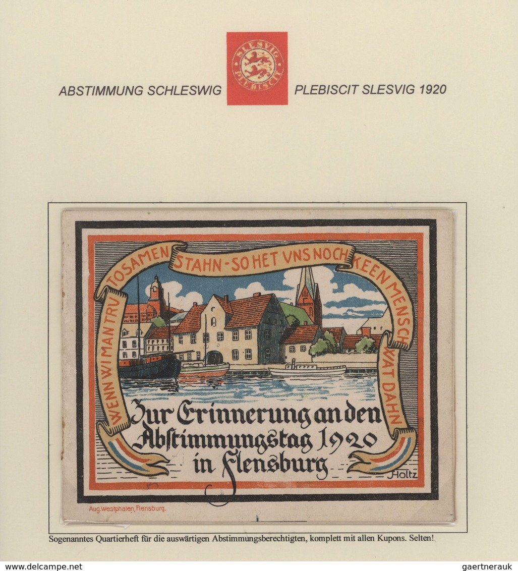 Deutsche Abstimmungsgebiete: Schleswig: 1920, Sammlung Von Dokumenten/Unterlagen, Die Die Abstimmung - Other & Unclassified