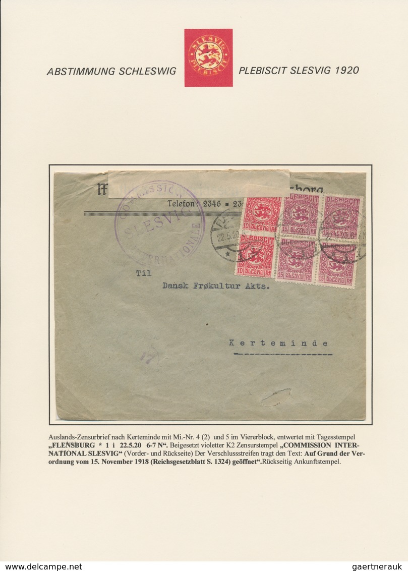 Deutsche Abstimmungsgebiete: Schleswig: 1920, sehr reichhaltige Sammlung mit ca.320 Belegen in 4 gro