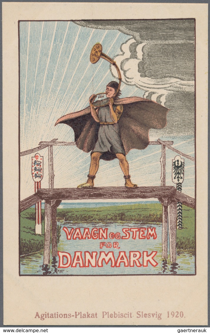 Deutsche Abstimmungsgebiete: Schleswig: 1920, Vielseitige Partie Von 37 Propagandakarten (deutsch/dä - Autres & Non Classés