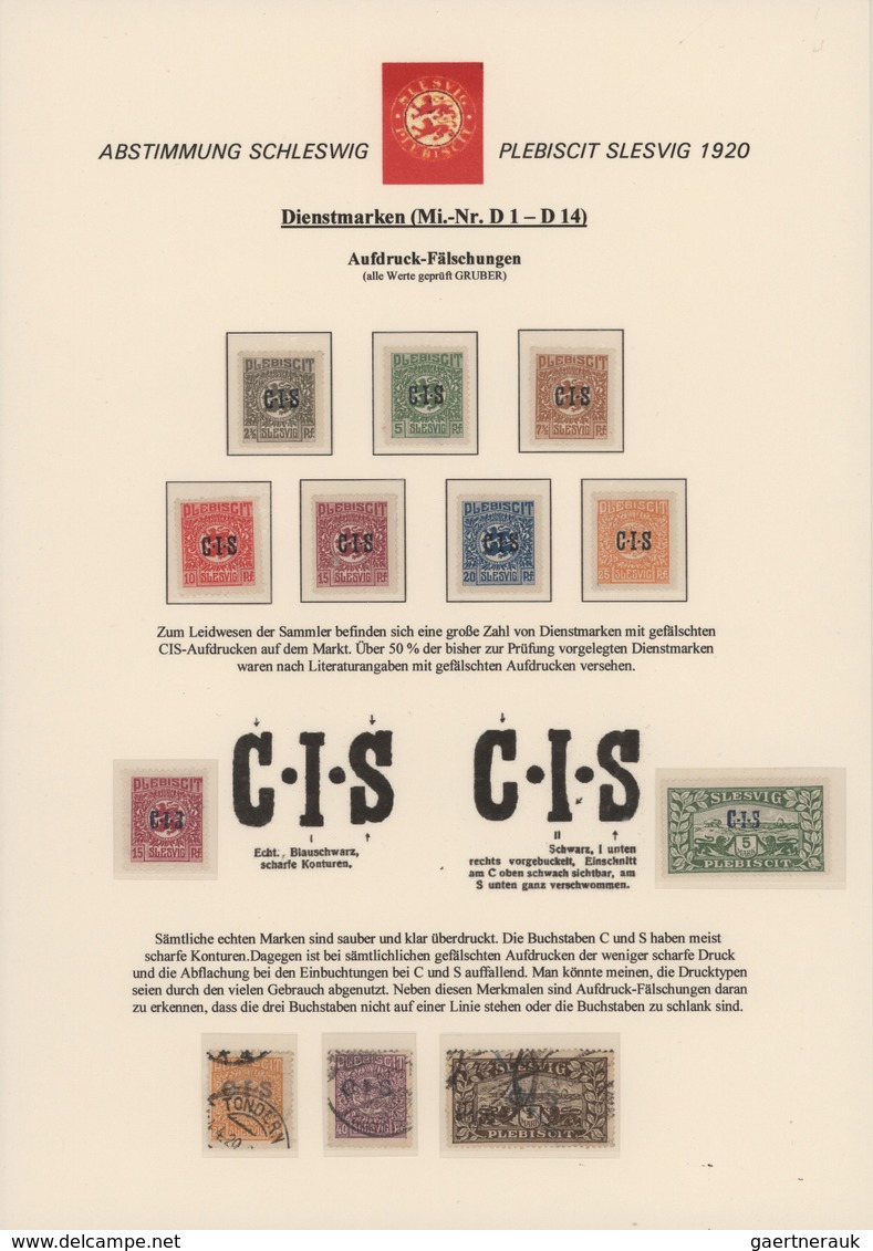 Deutsche Abstimmungsgebiete: Schleswig - Dienstmarken: 1920, CIS-Aufdrucke, Referenz-Sammlung Von Ve - Other & Unclassified