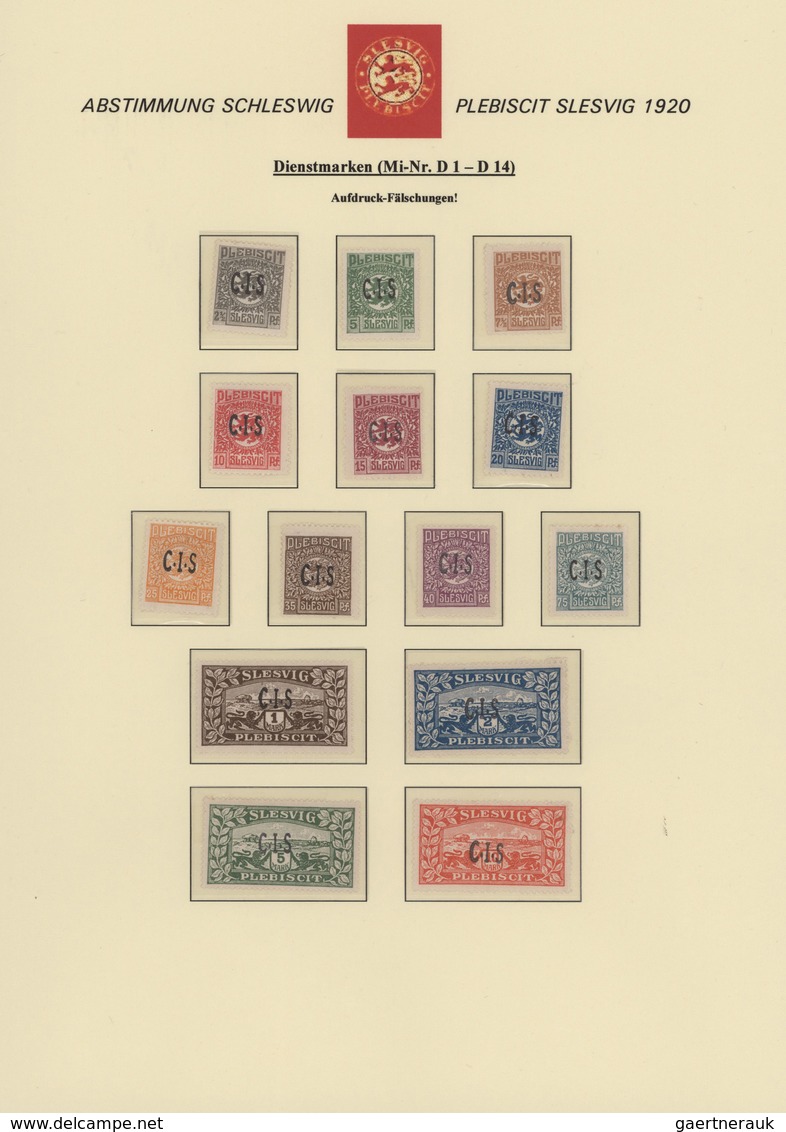 Deutsche Abstimmungsgebiete: Schleswig - Dienstmarken: 1920, CIS-Aufdrucke, Referenz-Sammlung Von Ve - Autres & Non Classés