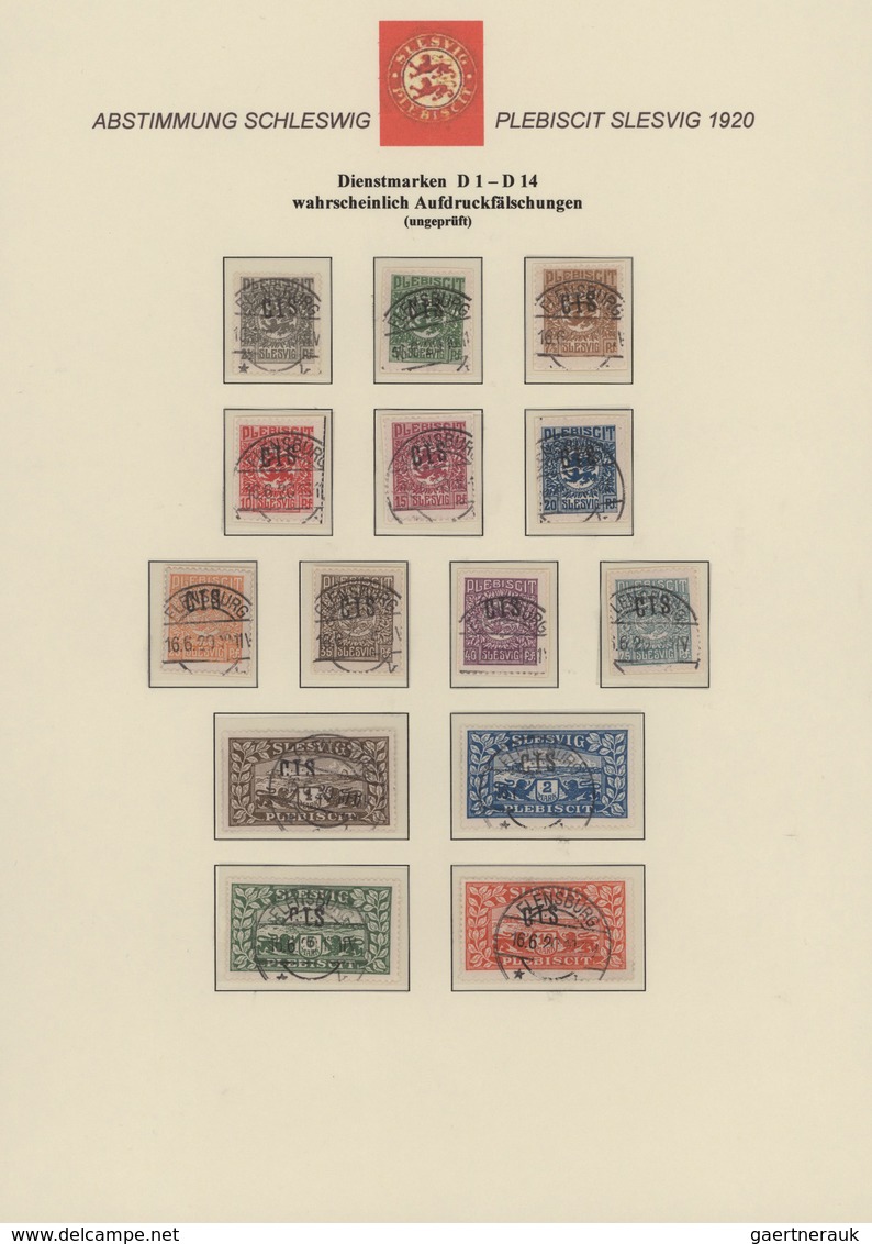 Deutsche Abstimmungsgebiete: Schleswig - Dienstmarken: 1920, CIS-Aufdrucke, Referenz-Sammlung von ve