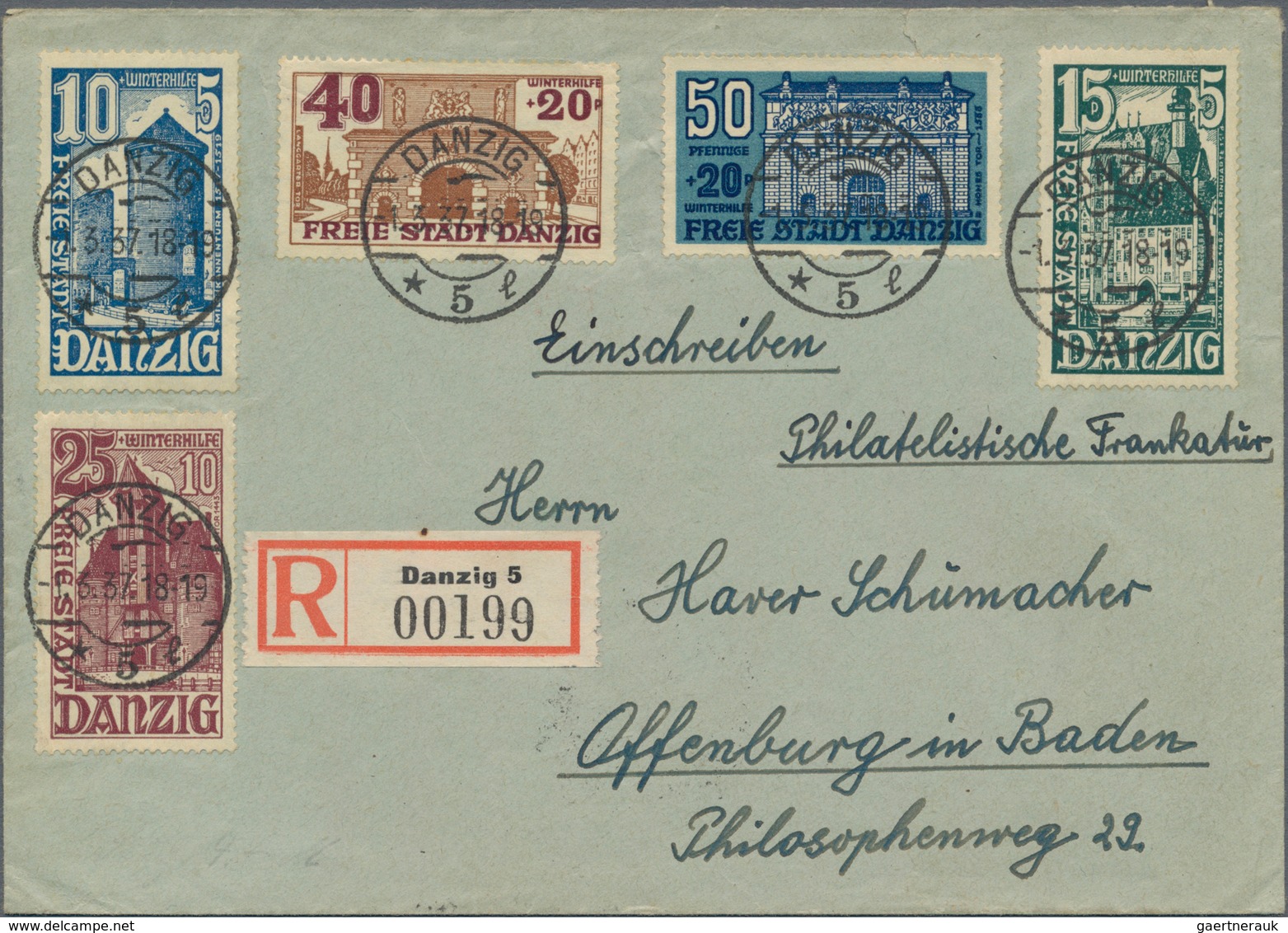 Danzig: 1920/1939, gehaltvolle Sammlung mit ca.120 Belegen, dabei viele besserere Frankaturen und be