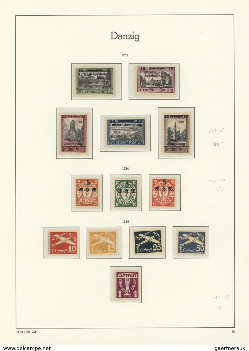 Danzig: 1920/1939, Saubere Sammlung Auf Leuchtturm-Falzlos-Vordruckblättern, Durchweg Gut Besetzt In - Sonstige & Ohne Zuordnung