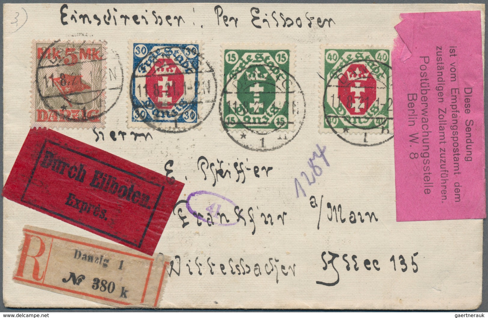 Danzig: 1920/1939, vielseitige Partie von ca. 108 Briefen und Karten mit Bedarfspost und attraktiven