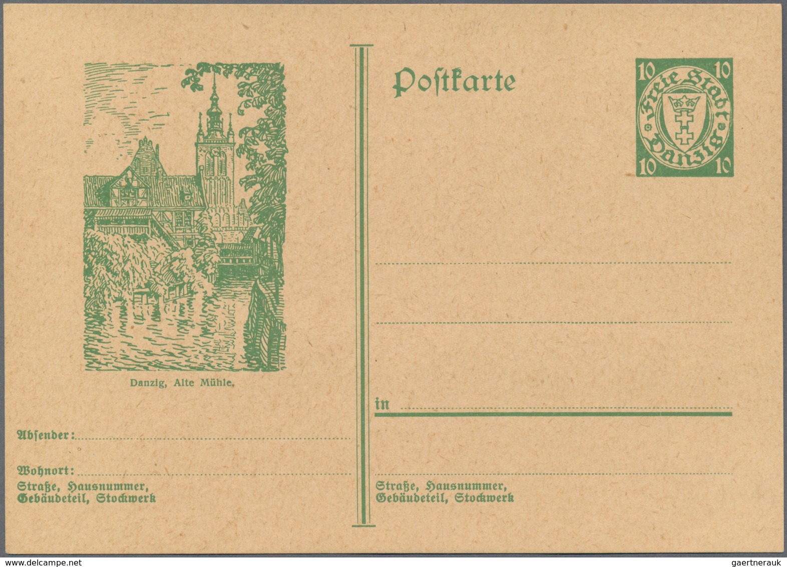Danzig - Ganzsachen: 1928/34, Serie Von 17 Ungebrauchten Ganzsachenbildpostkarten Mit Wst. Wappensch - Autres & Non Classés