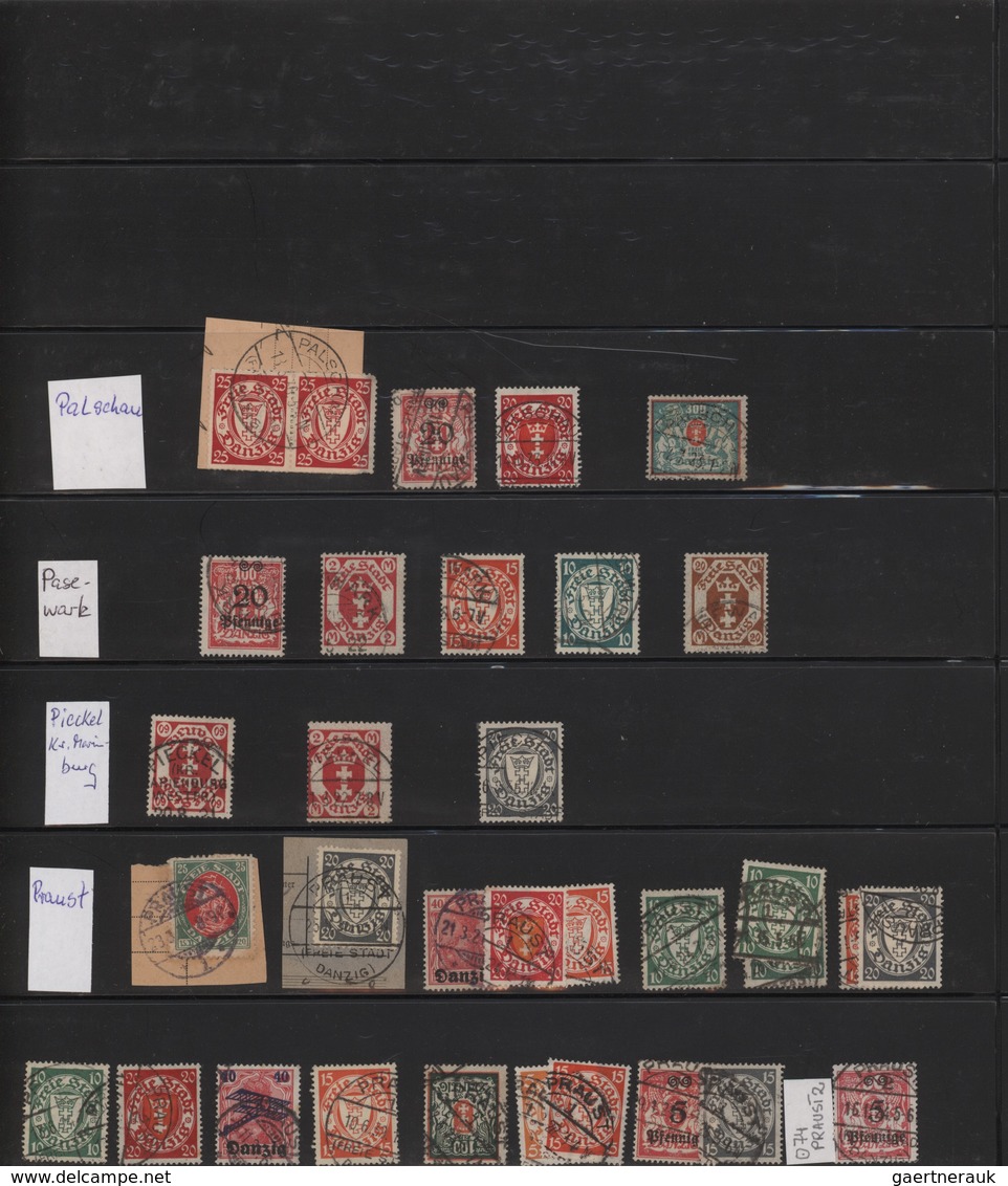 Danzig - Stempel: 1865/1940 (ca.), Umfassende Stempel-Spezialsammlung Auf Preußen, Dt.Reich Und Danz - Autres & Non Classés