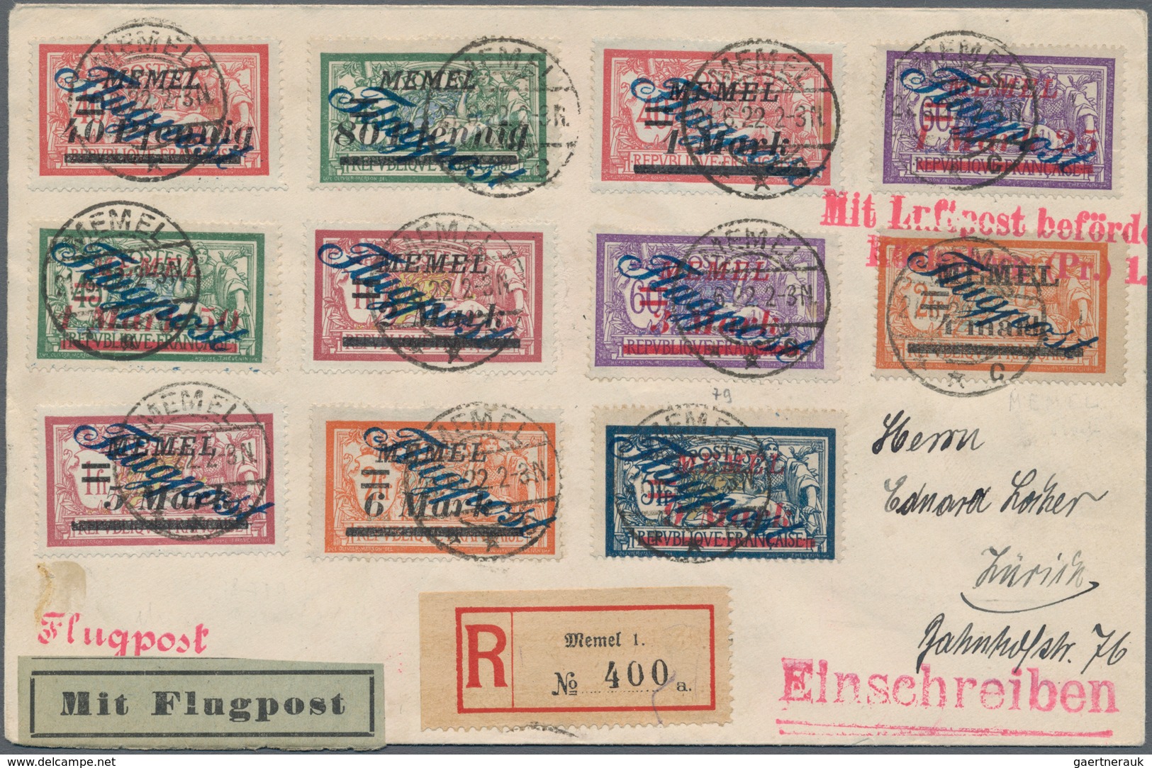 Memel: 1920/1925, umfassende Sammlung von ca. 1.020 Briefen und Karten, durchgehend gut besetzt bis