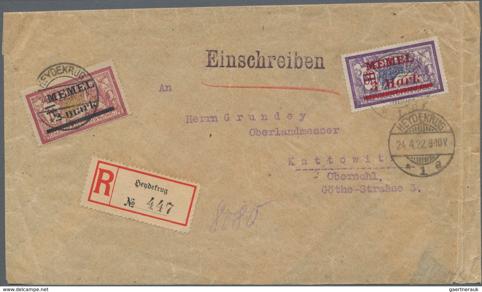 Memel: 1920/1925, umfassende Sammlung von ca. 1.020 Briefen und Karten, durchgehend gut besetzt bis