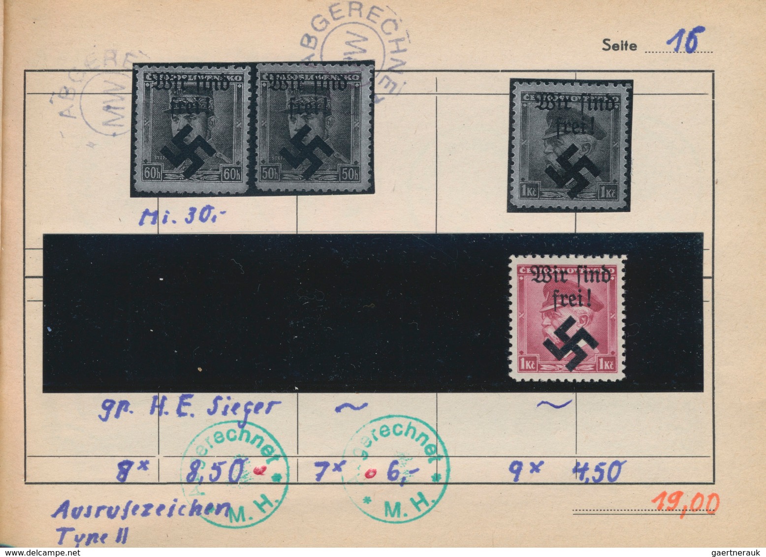 Sudetenland: 1938/1941, saubere Partie incl. etwas Böhmen und Mähren, dabei Asch MiNr. 1, 2, 5, Reic