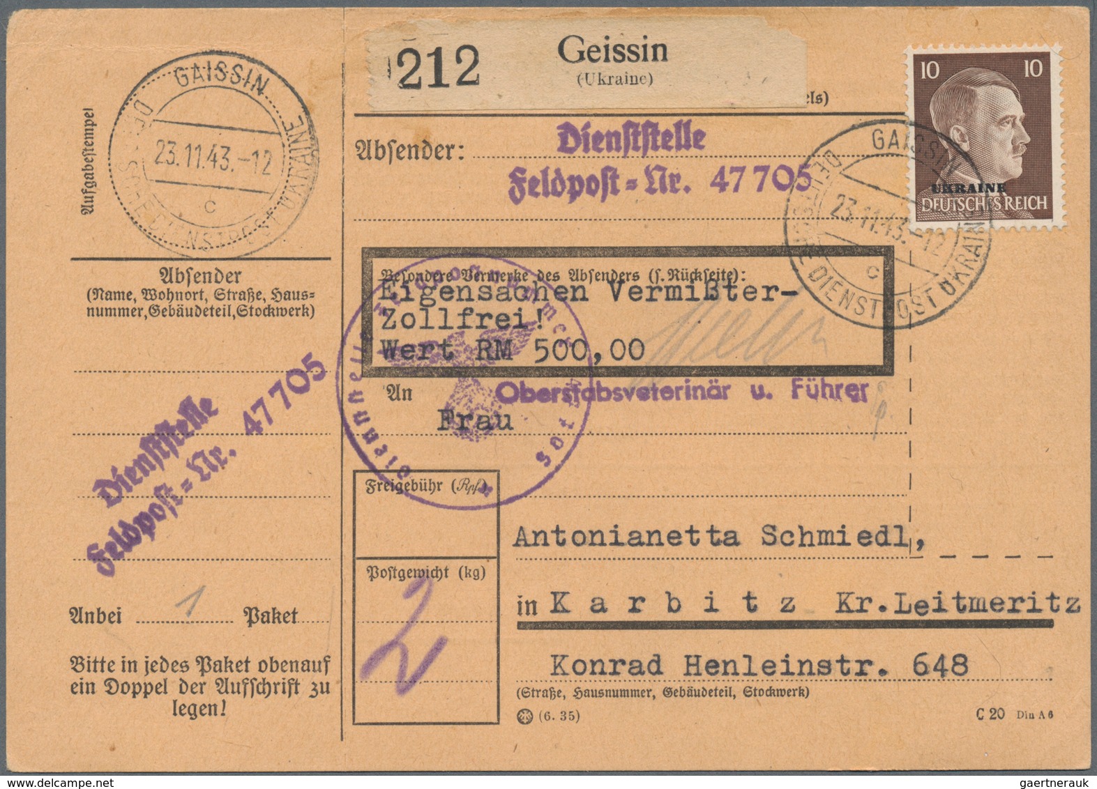 Deutsche Besetzung II. WK: 1939/1945, Interessante Sammlung Mit Ca.130 Belegen Im Ringbinder, Dabei - Occupation 1938-45
