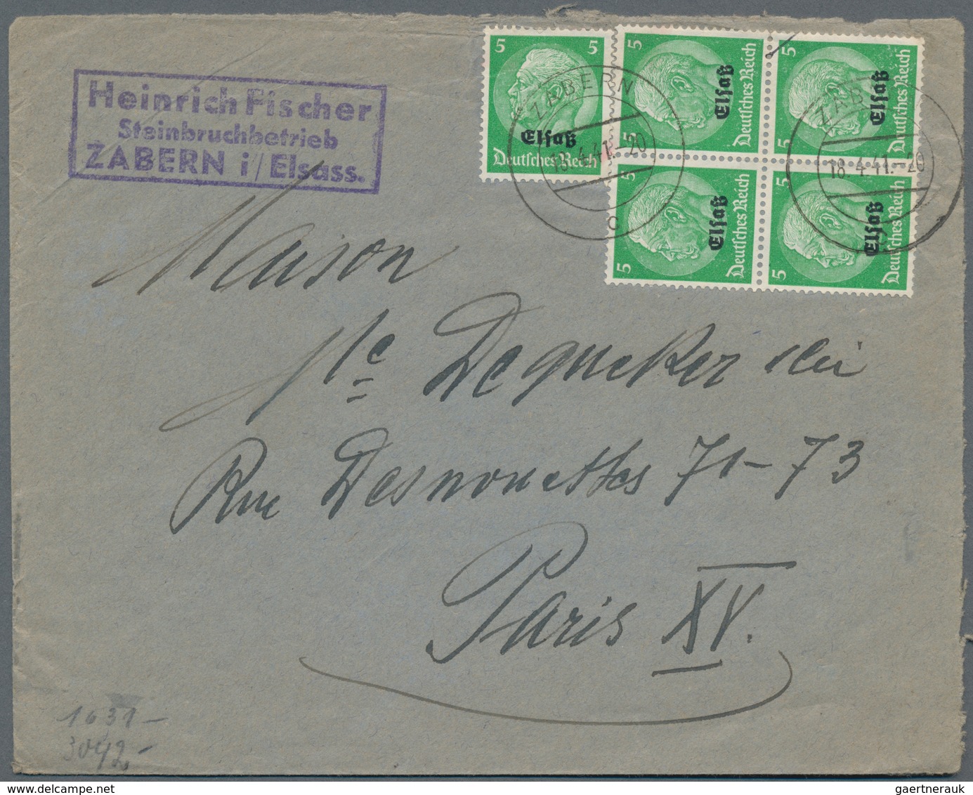 Deutsche Besetzung II. WK: 1939/1945, umfangreicher Posten von ca. 230 Belegen. Dabei Post aus bzw.