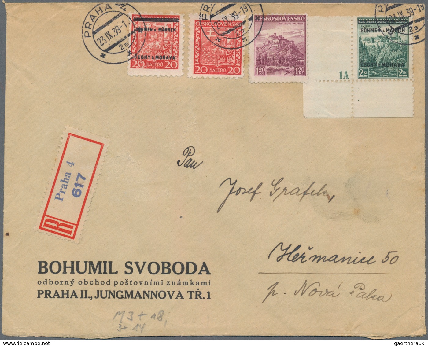 Dt. Besetzung II WK - Böhmen Und Mähren: 1900-1945 Ca.: Hunderte Von Briefen, Postkarten, Paketkarte - Occupation 1938-45