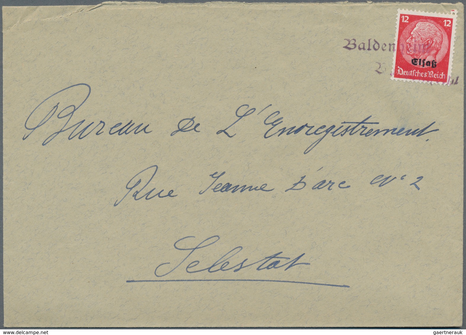 Dt. Besetzung II WK - Elsass: 1940, 34 Bedarfsbriefe, Teilweise Von Bürgermeisterämtern Alle Mit Aug - Occupation 1938-45