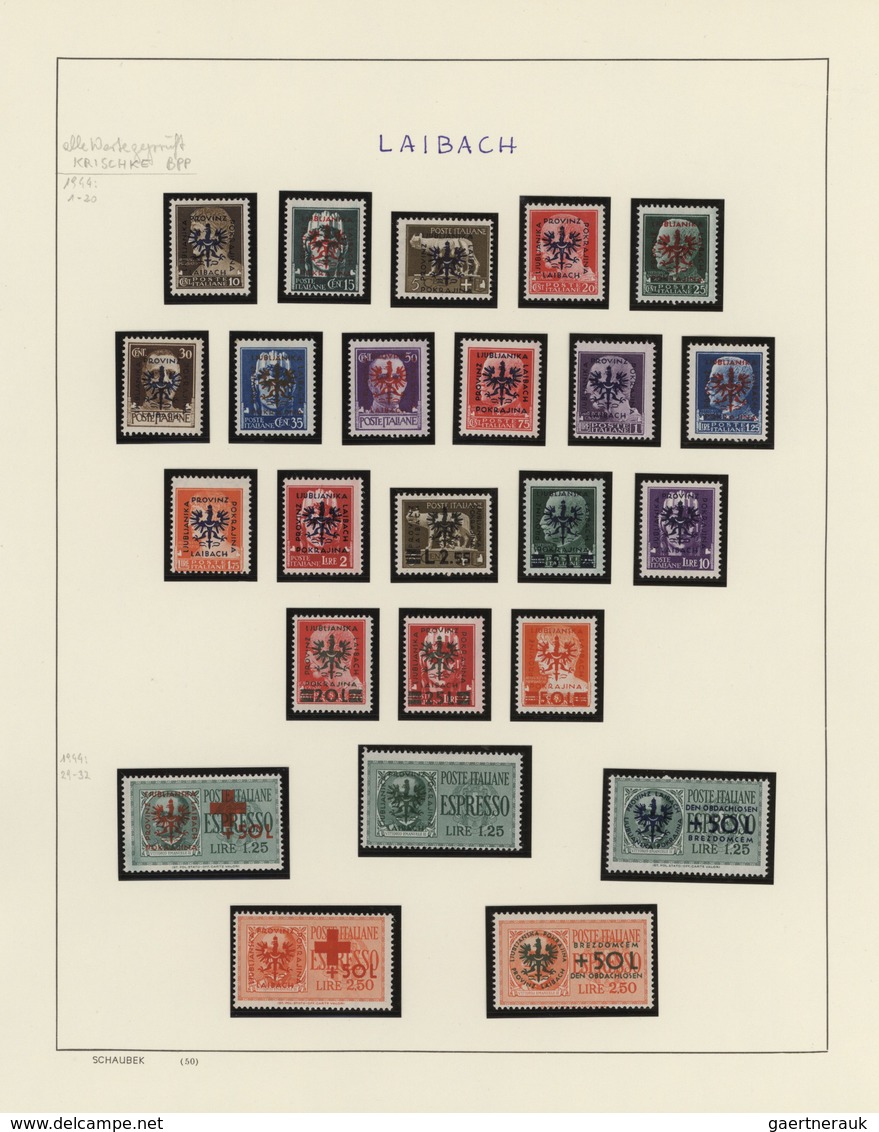 Dt. Besetzung II WK - Laibach: 1944/1945, In Den Hauptnummern Komplette Postfrische Sammlung MiNr. 1 - Occupation 1938-45