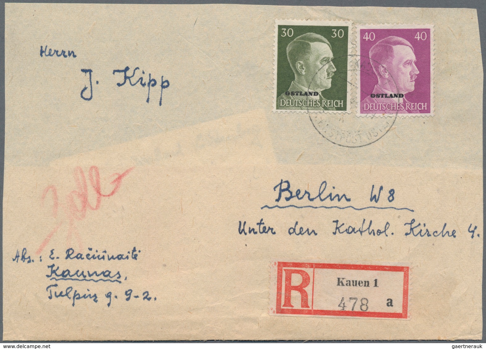 Dt. Besetzung II WK - Ostland: 1941 - 1944, Posten Von 30 Ganzstücken Mit Briefen, Ganzsachen, Ansic - Besetzungen 1938-45