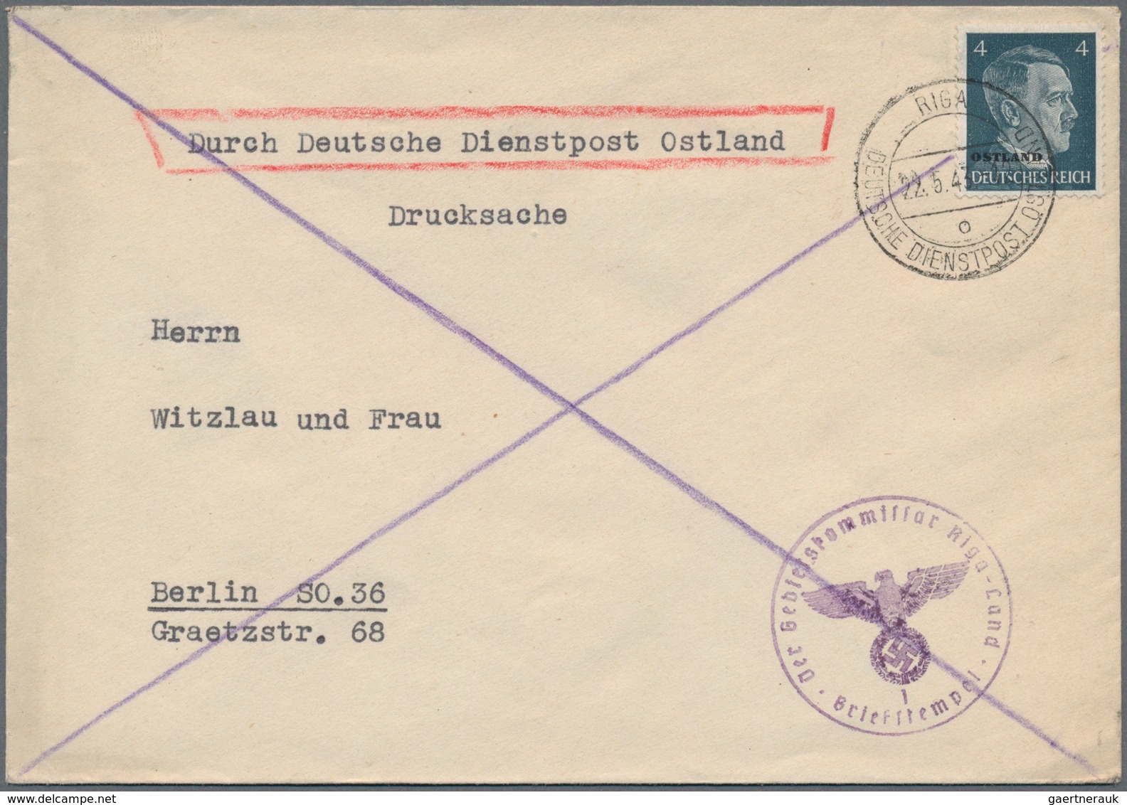 Dt. Besetzung II WK - Ostland: 1941 - 1944, Posten Von 30 Ganzstücken Mit Briefen, Ganzsachen, Ansic - Occupation 1938-45