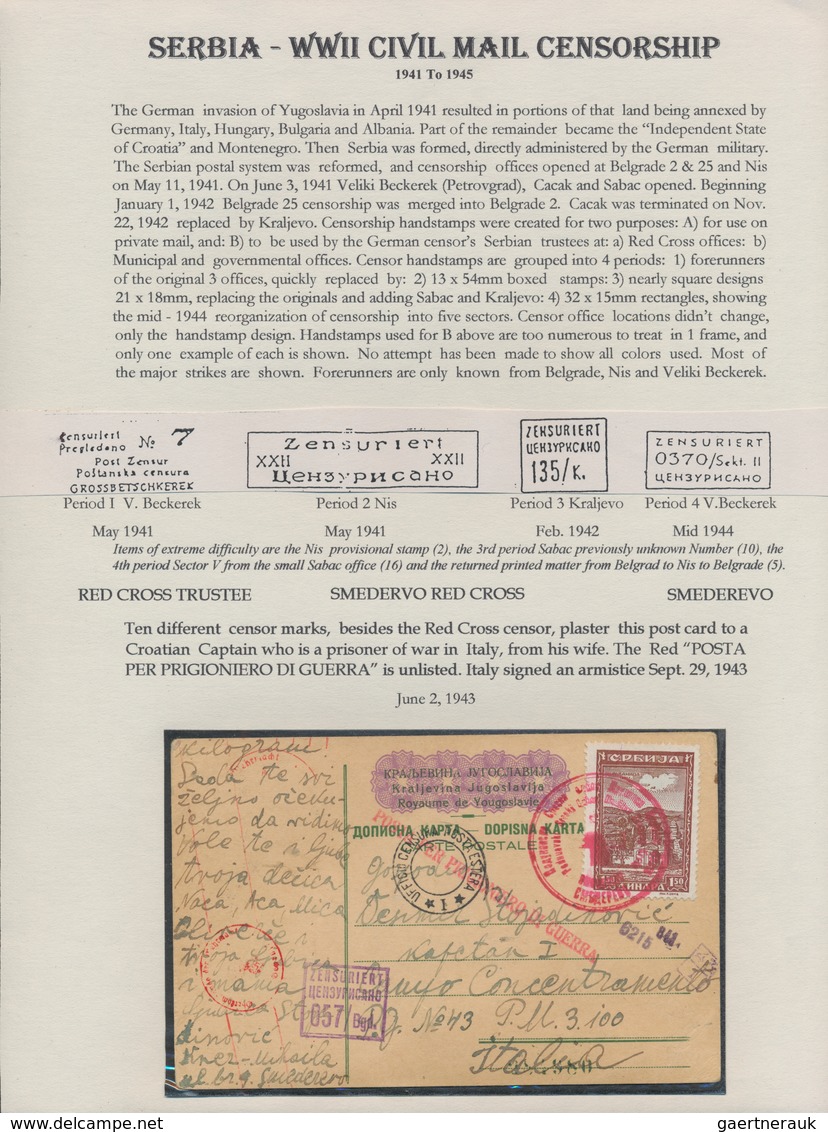 Dt. Besetzung II WK - Serbien: 1941/1944, Zensurpost, Sammlung Von 21 Bedarfs-Briefen Und -Karten Au - Occupation 1938-45