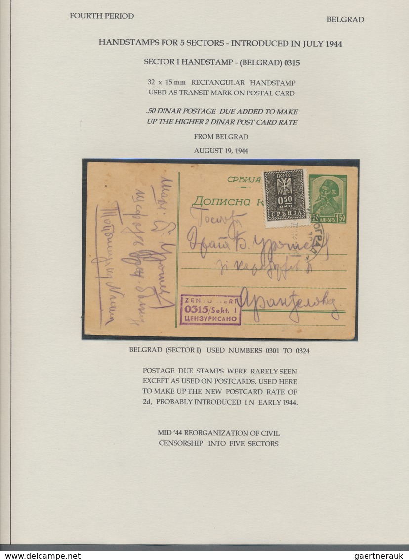 Dt. Besetzung II WK - Serbien: 1941/1944, Zensurpost, Sammlung Von 21 Bedarfs-Briefen Und -Karten Au - Occupation 1938-45