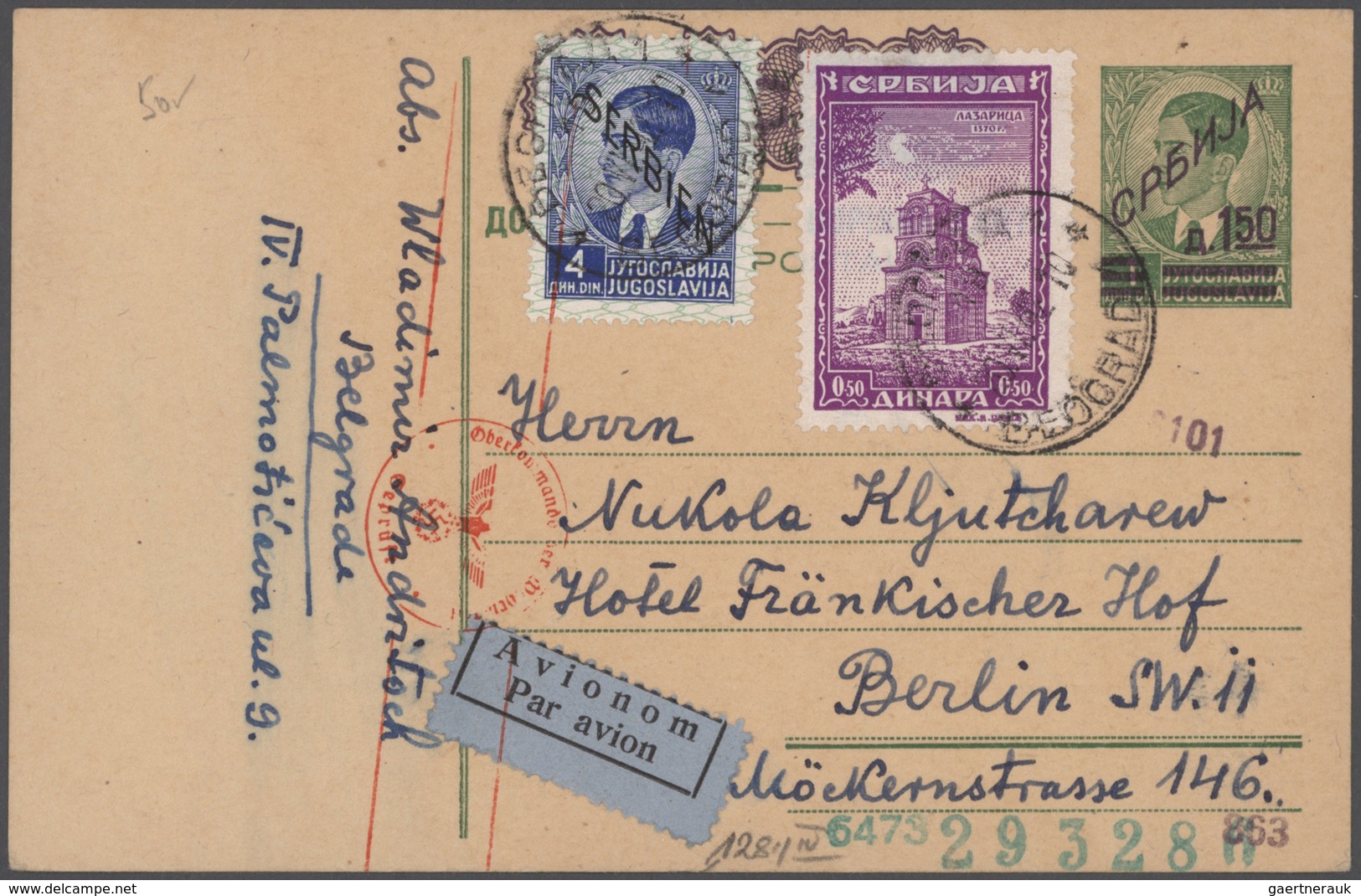 Dt. Besetzung II WK - Serbien: 1941/1945, Serbien/Kroatien/Laibach, Sammlung Von 44 Briefen Und Kart - Occupation 1938-45