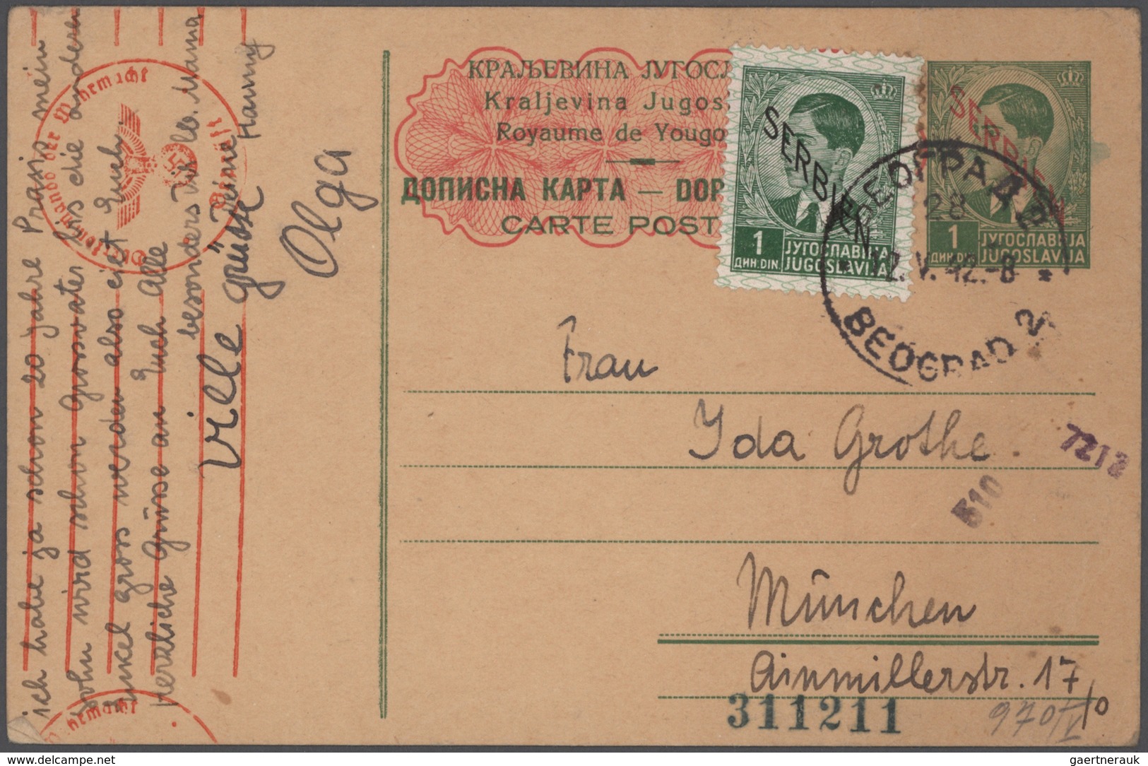 Dt. Besetzung II WK - Serbien: 1941/1945, Serbien/Kroatien/Laibach, Sammlung Von 44 Briefen Und Kart - Occupation 1938-45