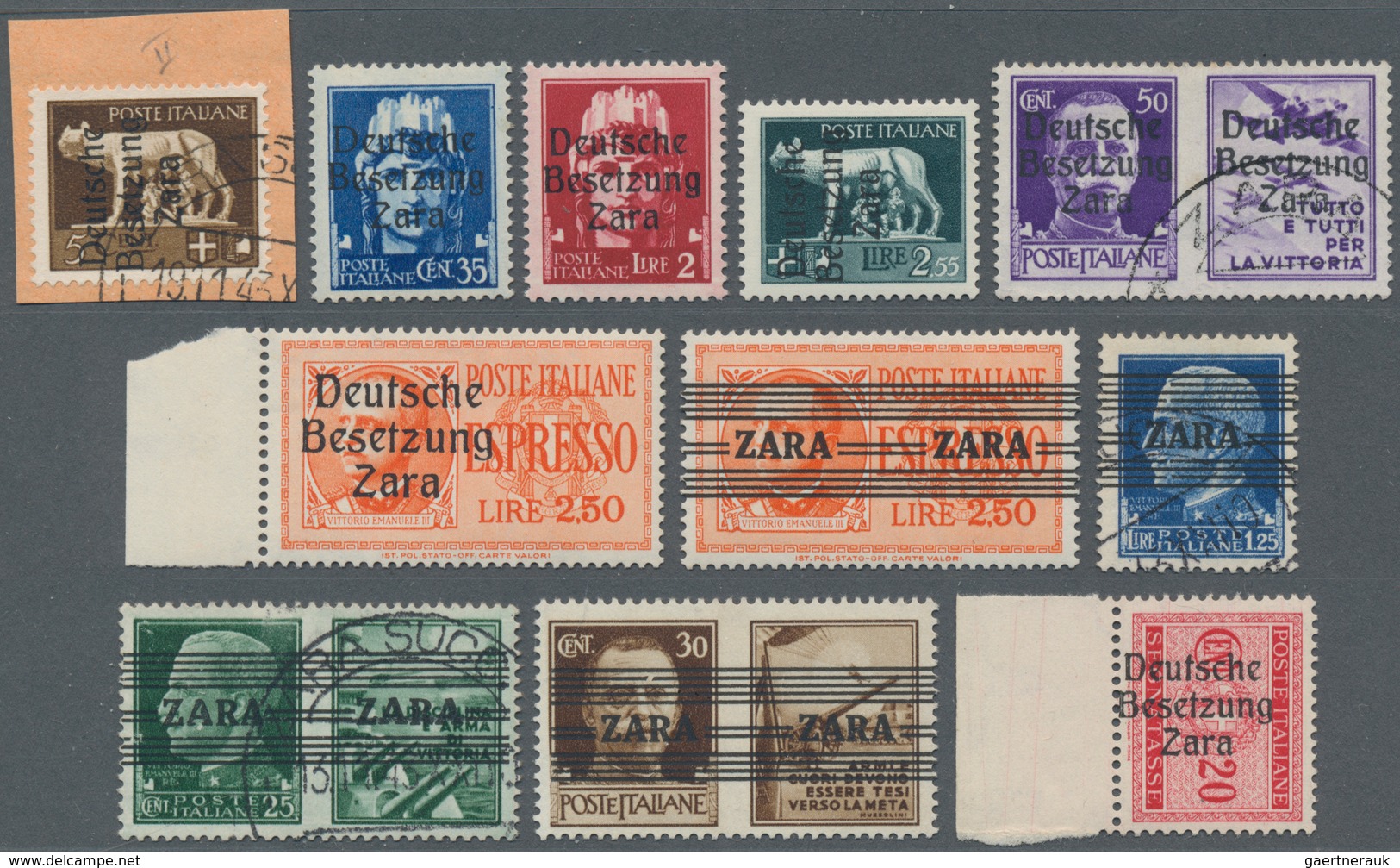 Dt. Besetzung II WK - Zara: 1943, Gehaltvolle, Doppelt Geführte (postfrisch Und Gestempelt) Sammlung - Occupation 1938-45