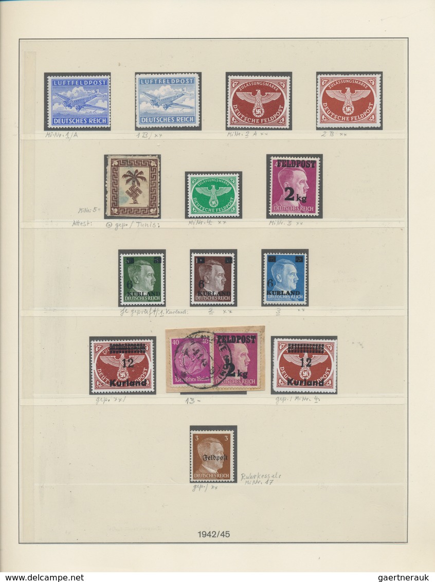 Feldpostmarken: 1942-1945, Sammlung Auf Lindner-Vordruckseiten, Dabei Etliche Signierte, Geprüfte Un - Autres & Non Classés