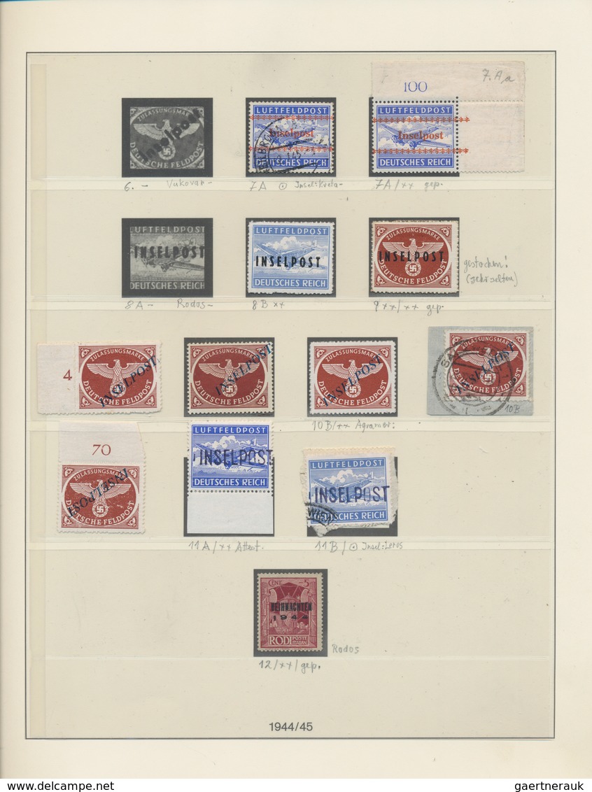 Feldpostmarken: 1942-1945, Sammlung Auf Lindner-Vordruckseiten, Dabei Etliche Signierte, Geprüfte Un - Autres & Non Classés