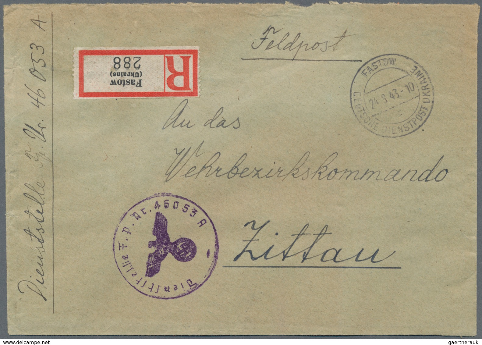 Feldpost 2. Weltkrieg: 1941/1945, Kleines Lot Von 11 R-Dienstbriefen Versch. Einheiten Mit Stempeln - Other & Unclassified