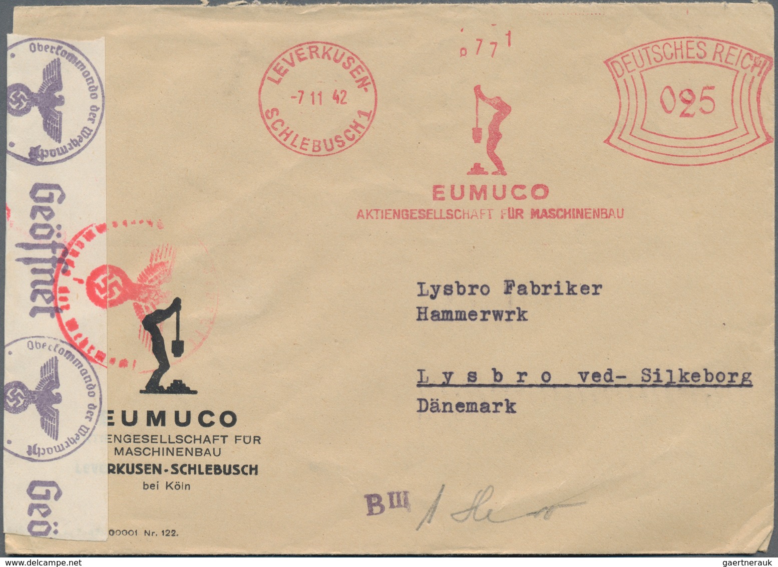 Zensurpost: 1939/1944, OKW-Zensur: Sammlung Von 47 Belegen Mit Auführlicher, Allerdings Dänischer, B - Other & Unclassified