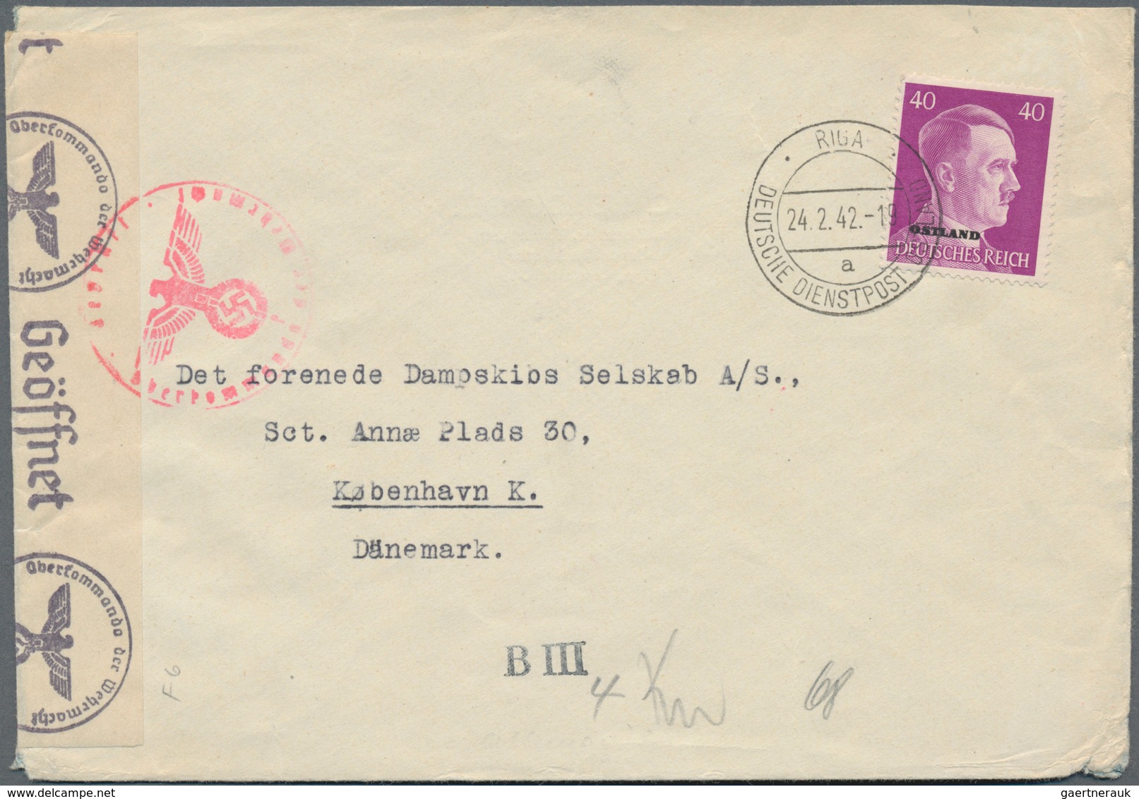 Zensurpost: 1939/1944, OKW-Zensur: Sammlung Von 47 Belegen Mit Auführlicher, Allerdings Dänischer, B - Other & Unclassified