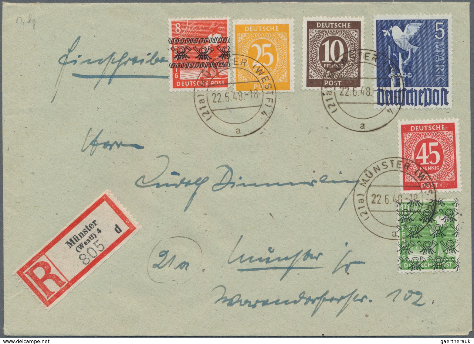 Deutschland Nach 1945: 1945/1973, Nette Zusammenstellung Von Ca. 130 Briefen Und Karten In Zwei Ring - Collections