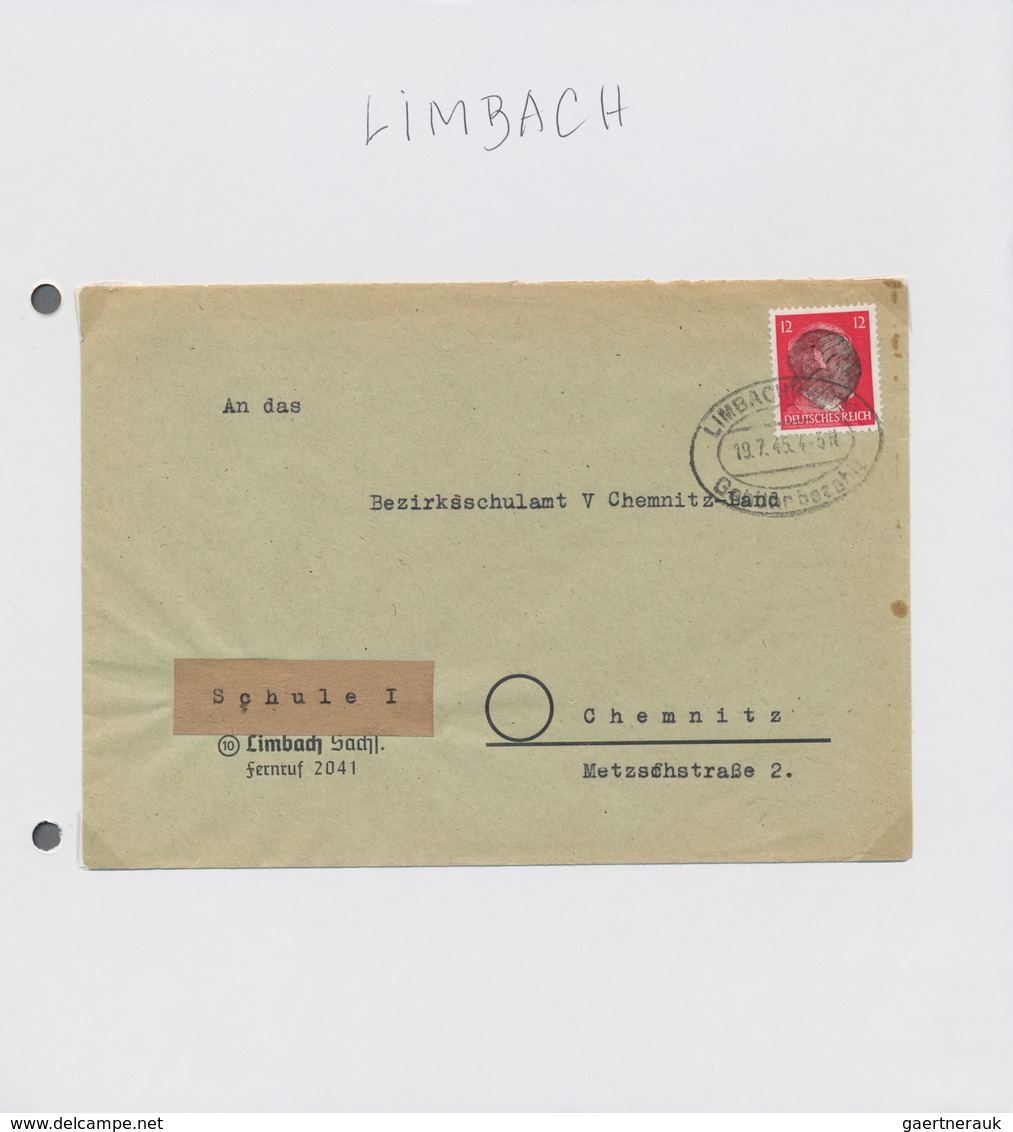 Deutsche Lokalausgaben Ab 1945: 1945, Zwei Alben Mit Briefen, Belegen, Paketkarten Und Ausschnitten, - Other & Unclassified