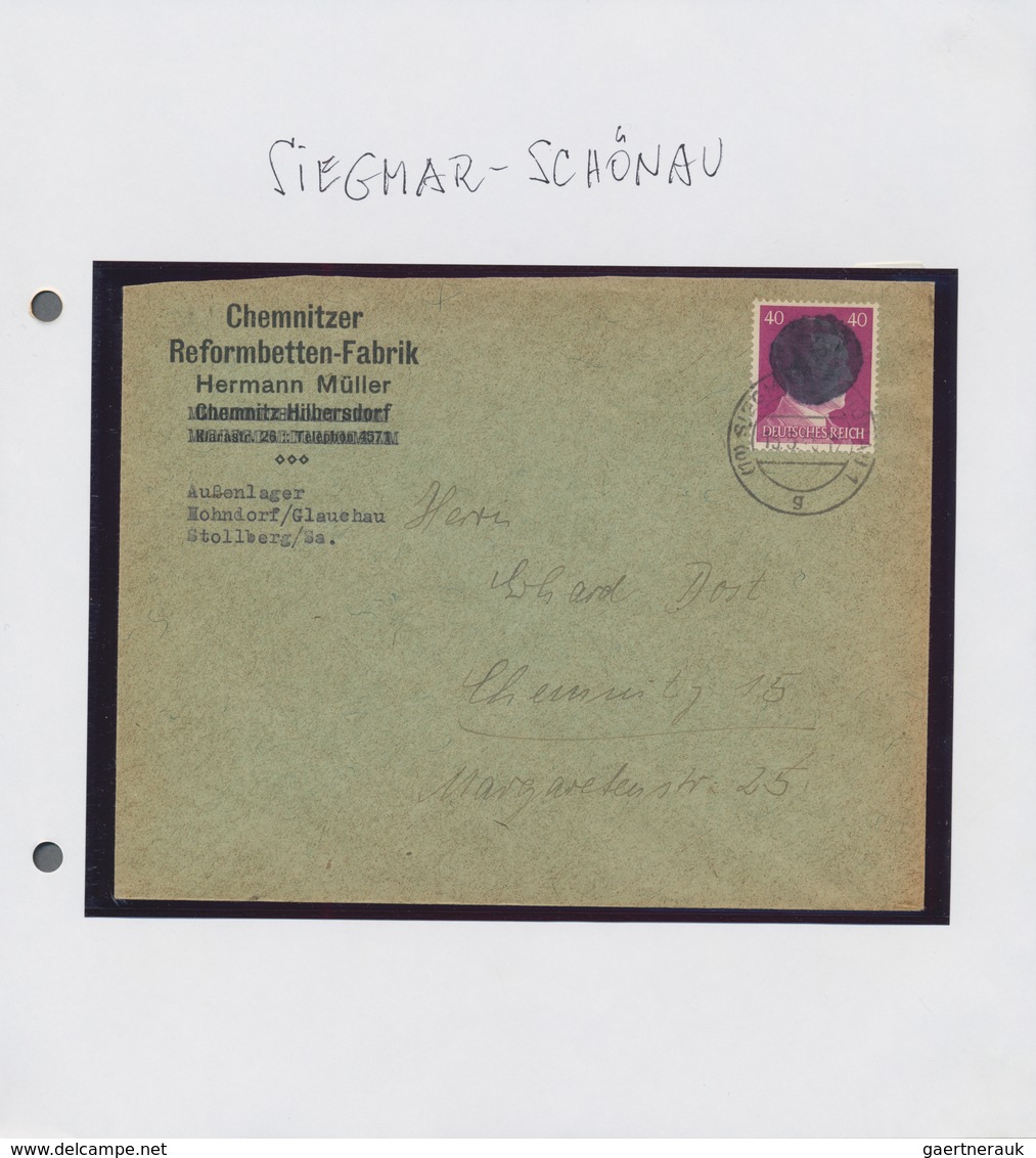 Deutsche Lokalausgaben Ab 1945: 1945, Zwei Alben Mit Briefen, Belegen, Paketkarten Und Ausschnitten, - Other & Unclassified