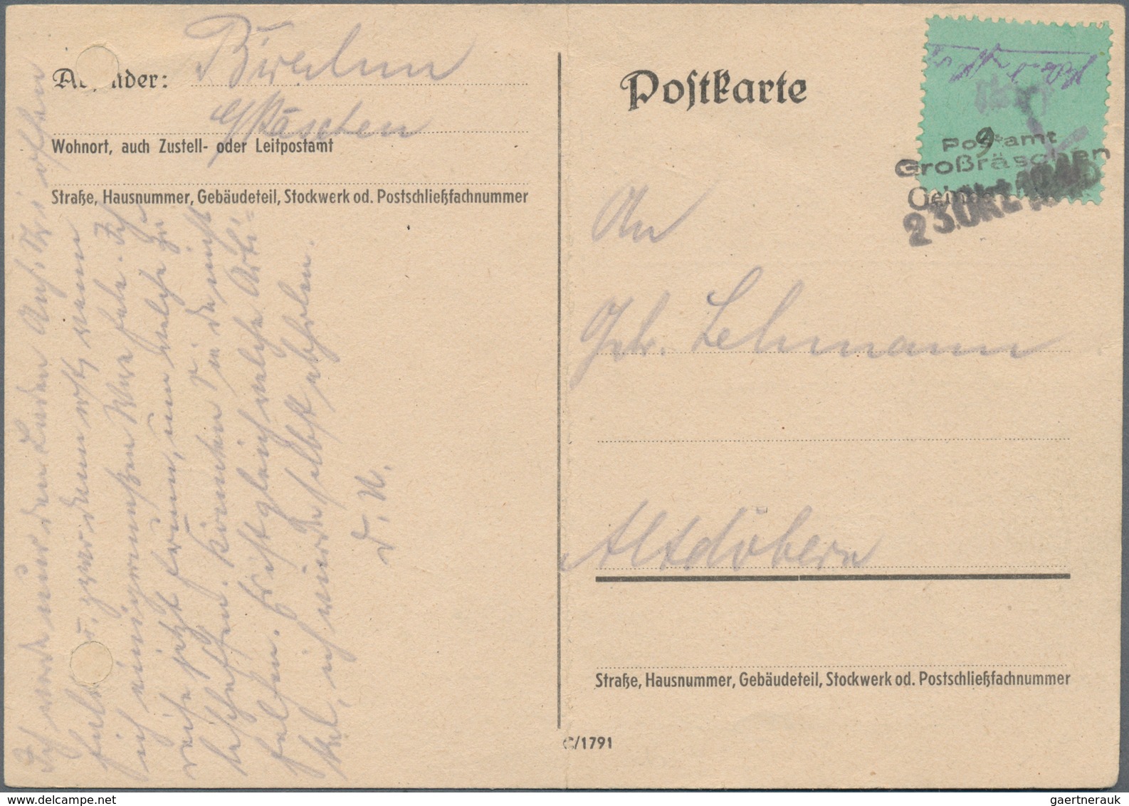 Deutsche Lokalausgaben Ab 1945: GROSSRÄSCHEN: 1945/1946, Lot Von 24 Briefen/Karten, Soweit Ersichtli - Autres & Non Classés