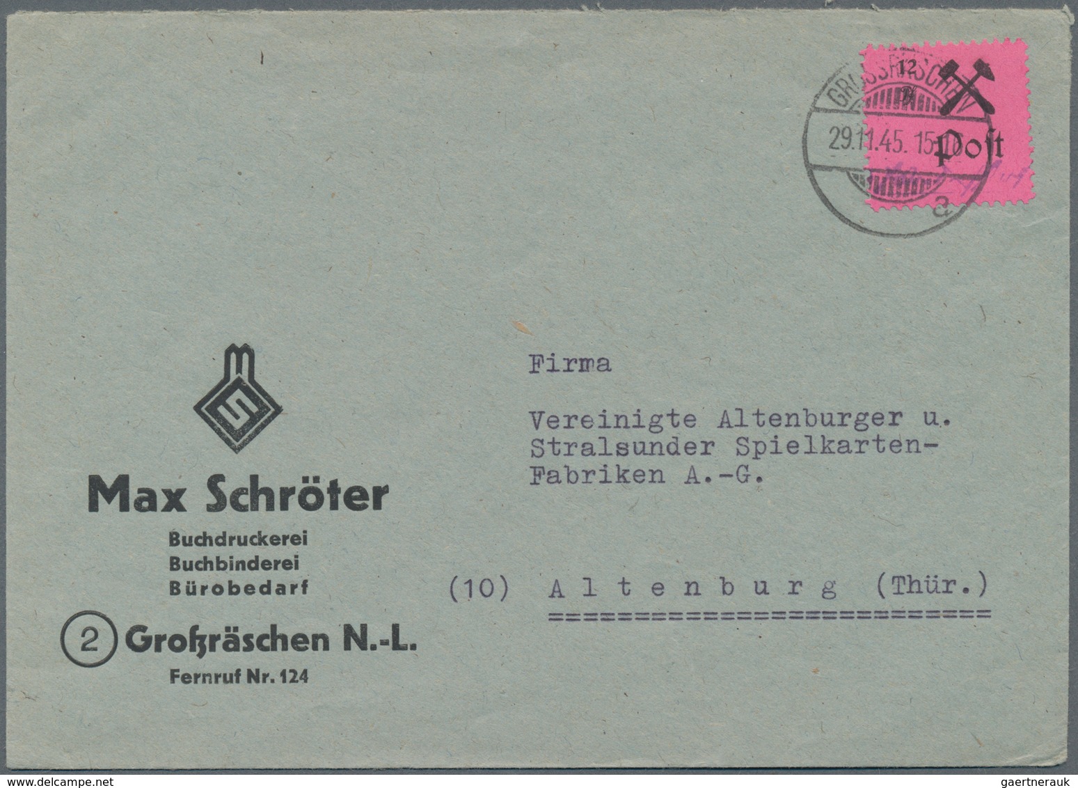 Deutsche Lokalausgaben ab 1945: GROSSRÄSCHEN: 1945/1946, Lot von 24 Briefen/Karten, soweit ersichtli