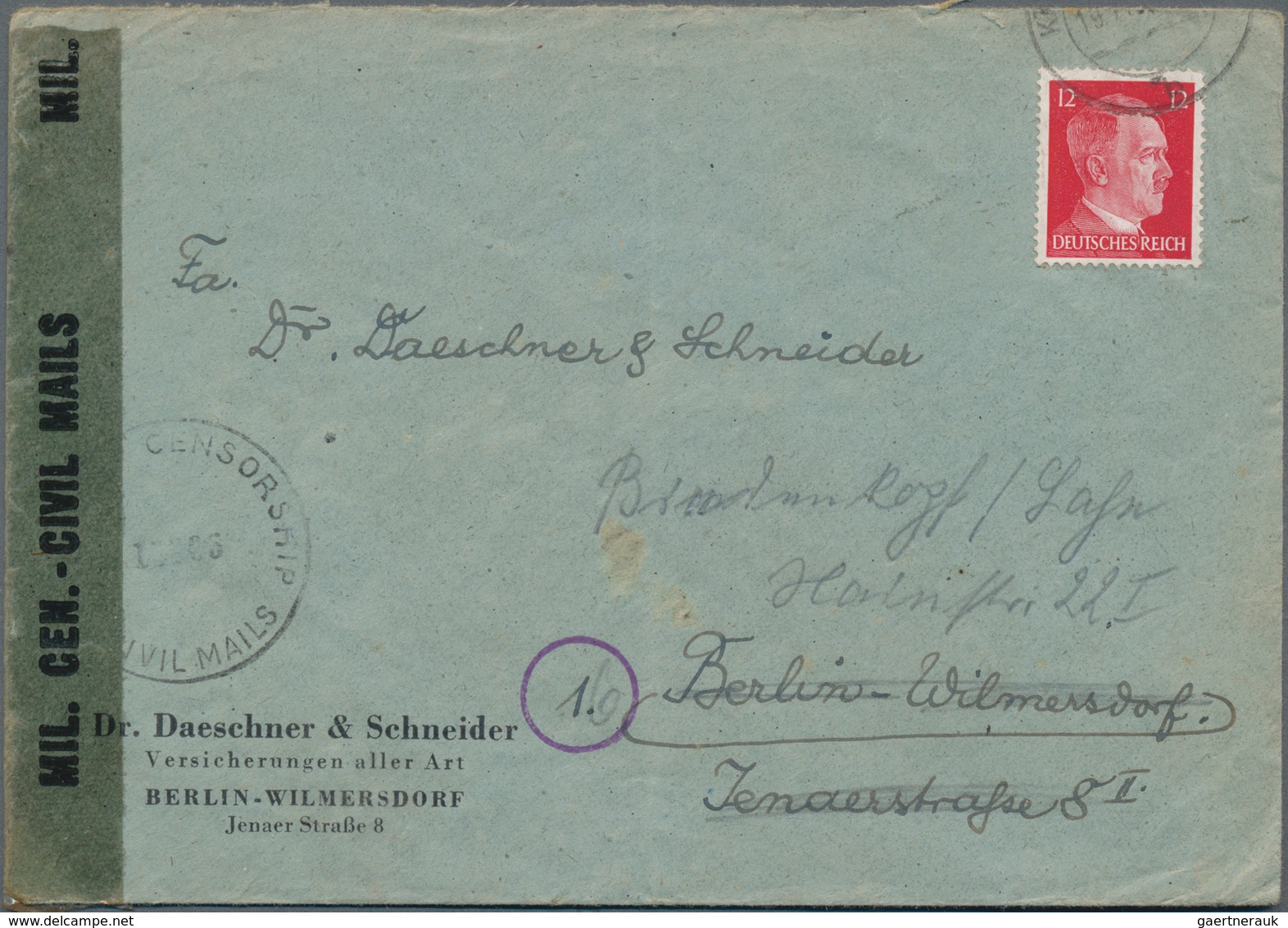 Alliierte Besetzung - Überroller-Belege: 1944/1945 Ca. 185 Belege ÜBERROLLER Und Späte Post, Ein Tol - Sonstige & Ohne Zuordnung