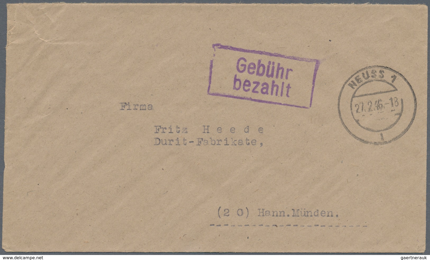 Alliierte Besetzung - Gebühr Bezahlt: 1945/1948, Rheinland/Mosel/Pfalz Plz 22, saubere Partie von ca