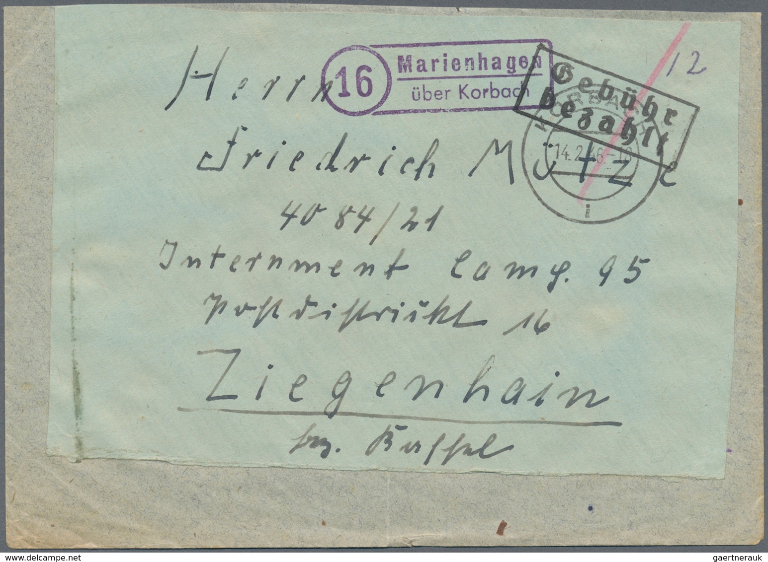 Alliierte Besetzung - Gebühr Bezahlt: 1945/1949, Hessen Plz 16, Saubere Partie Von 32 Gebühr Bezahlt - Autres & Non Classés