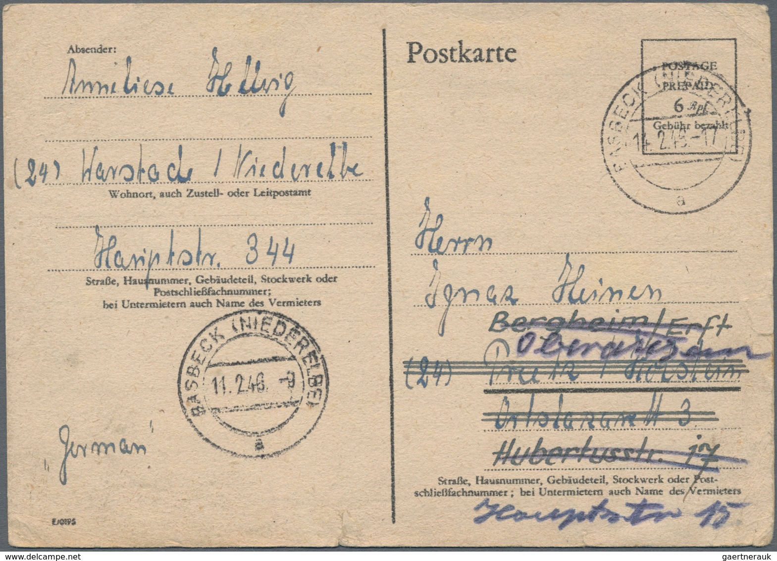 Alliierte Besetzung - Gebühr Bezahlt: 1945/1949, Meist 1945/1946, Partie Von Ca. 145 Gebühr Bezahlt- - Other & Unclassified