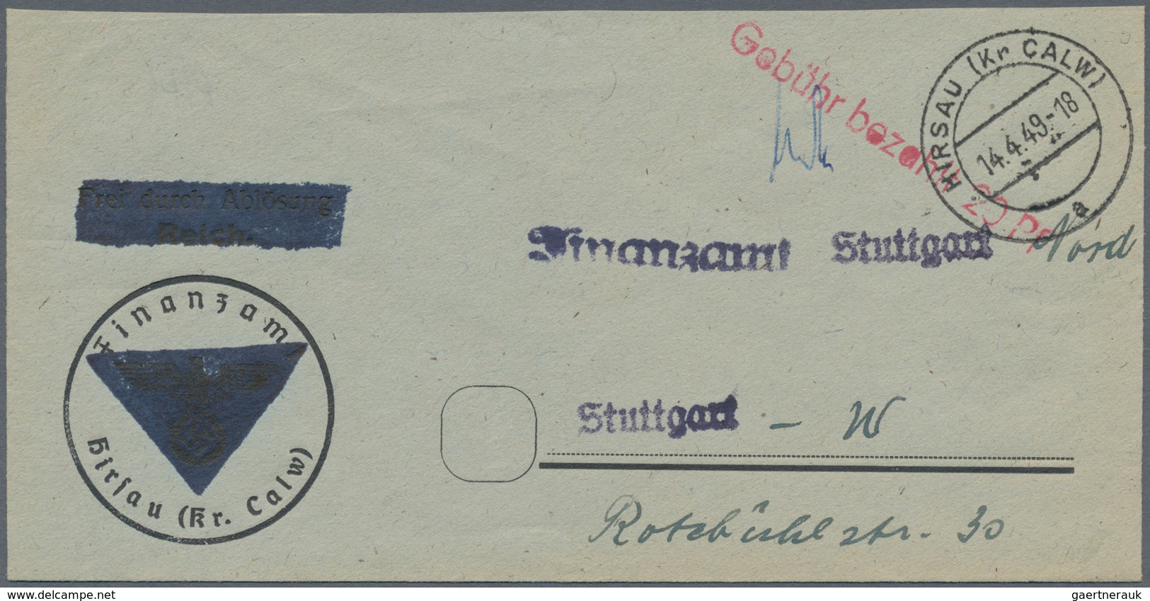 Alliierte Besetzung - Gebühr Bezahlt: 1945/1949, Württemberg Plz 14a/b, Saubere Partie Von Ca. 173 G - Other & Unclassified