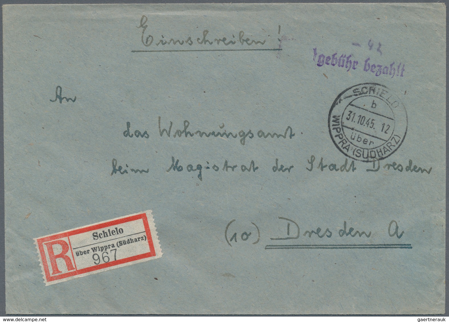 Alliierte Besetzung - Gebühr Bezahlt: Sowjetische Zone: 1945/1948, Anhalt Plz 19a, saubere Partie vo